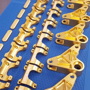 Pièces anodisées jaunes CNC